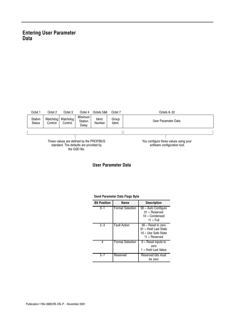 Entering user parameter data | Rockwell Automation 1794-APB/B FLEX I/O PROFIBUS Adapter Module User Manual User Manual | Page 94 / 124