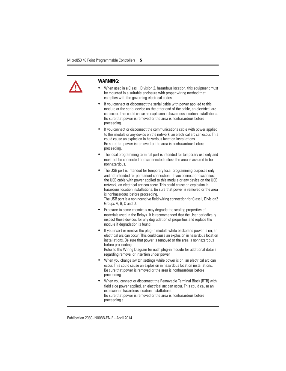 Rockwell Automation 2080-LC50-48AWB_48QBB_48QVB_48QWB Micro850 48-Point Programmable Controllers Installation Instructions User Manual | Page 5 / 20