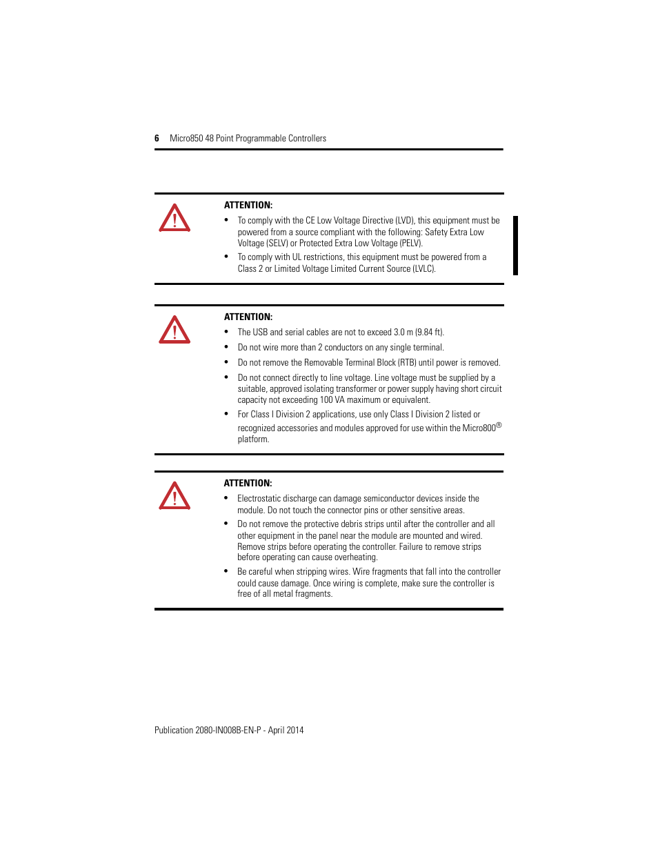 Rockwell Automation 2080-LC50-48AWB_48QBB_48QVB_48QWB Micro850 48-Point Programmable Controllers Installation Instructions User Manual | Page 6 / 20