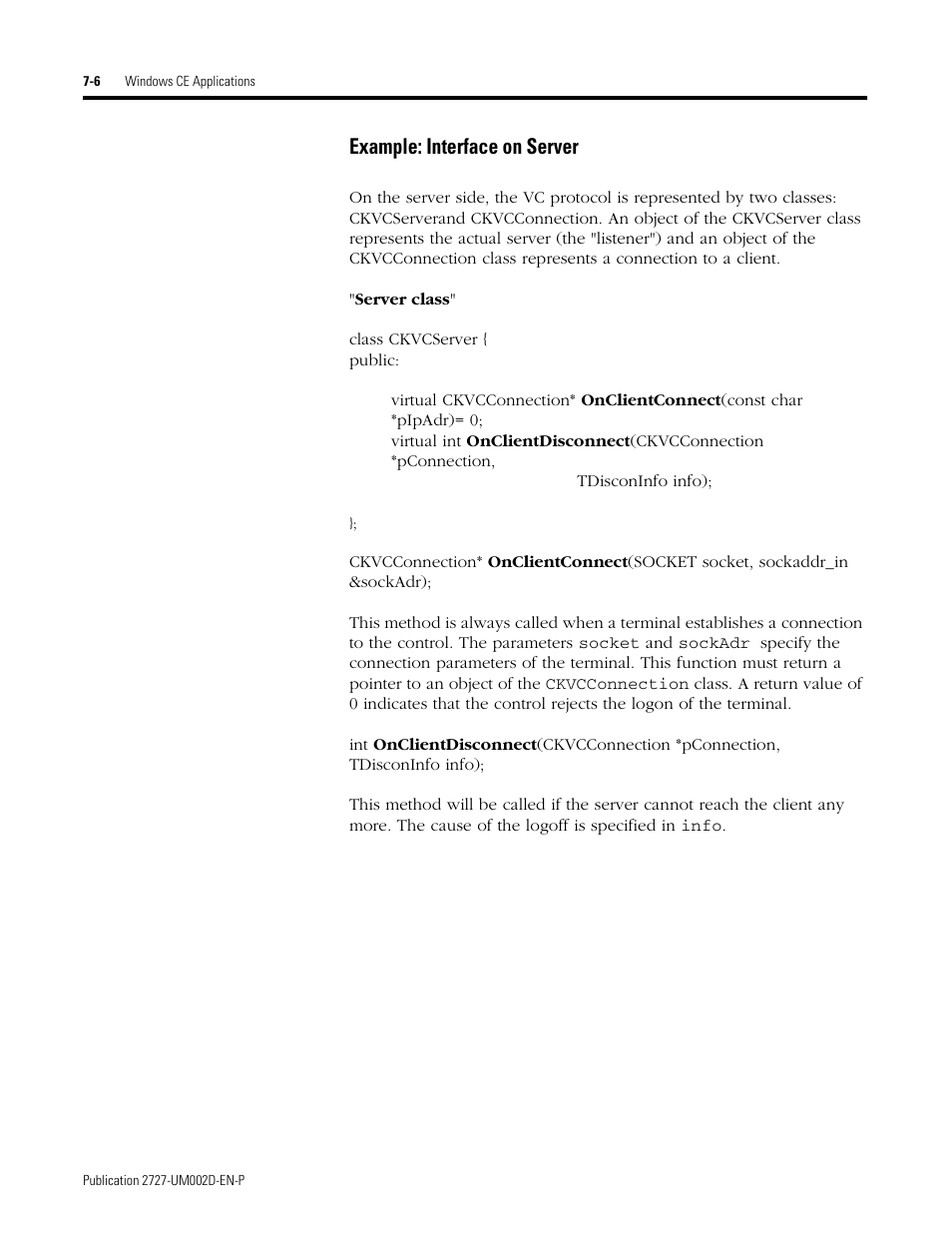 Example: interface on server | Rockwell Automation 2727-G7P20D3Q7 MobileView G750 Guard Machine Terminal User Manual | Page 100 / 124