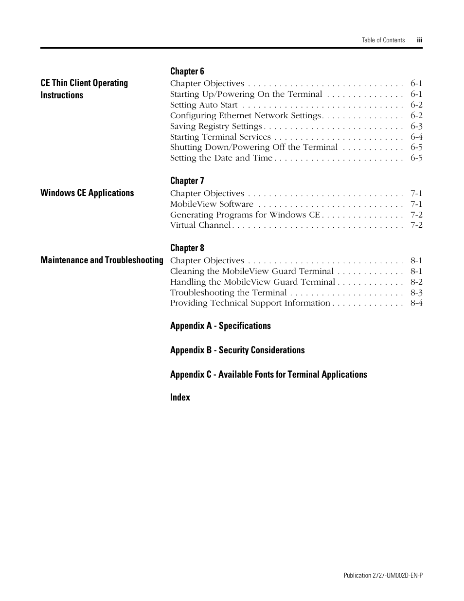 Rockwell Automation 2727-G7P20D3Q7 MobileView G750 Guard Machine Terminal User Manual | Page 5 / 124