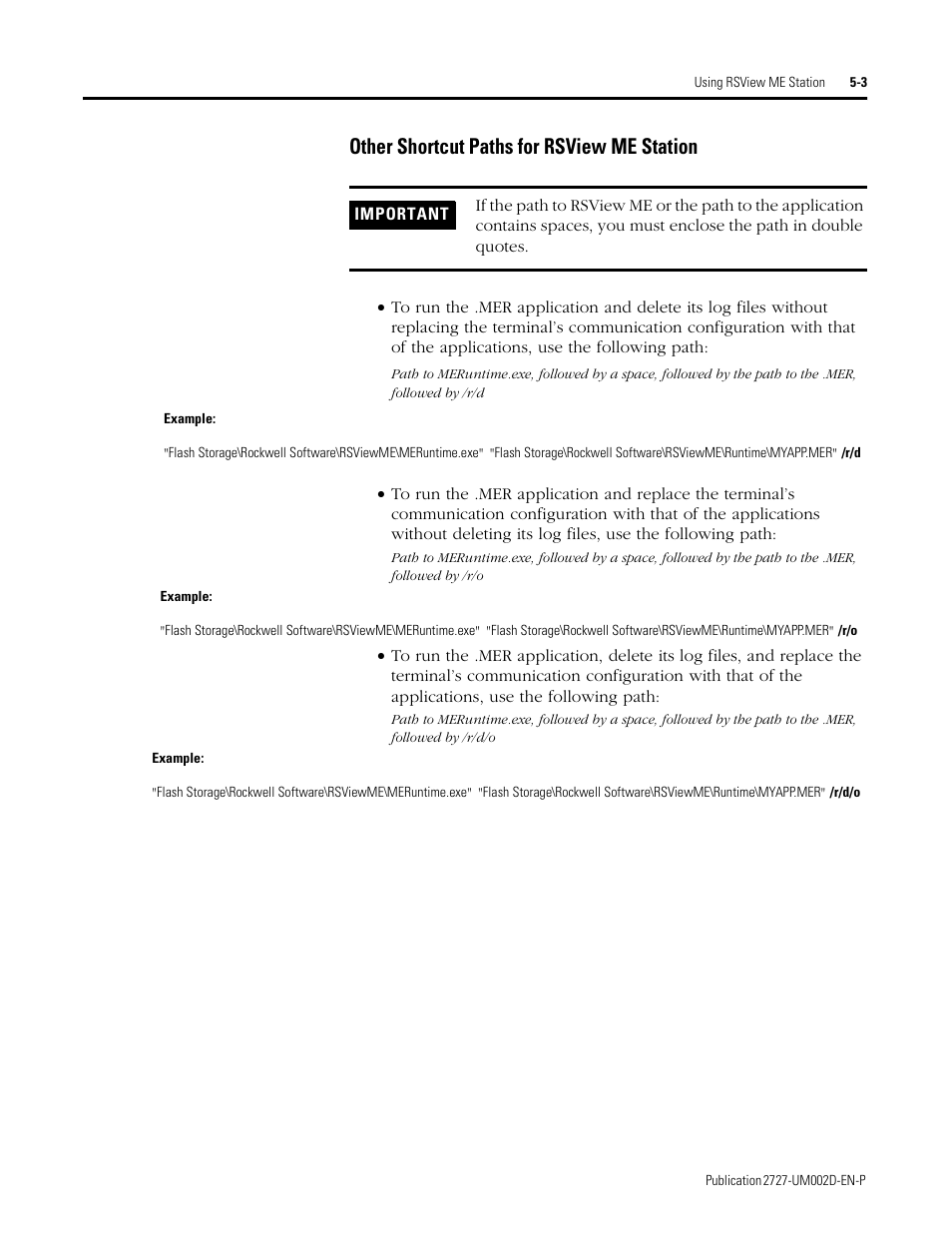 Other shortcut paths for rsview me station | Rockwell Automation 2727-G7P20D3Q7 MobileView G750 Guard Machine Terminal User Manual | Page 63 / 124