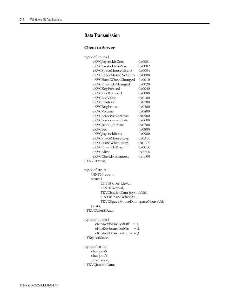 Data transmission | Rockwell Automation 2727-G7P20D3Q7 MobileView G750 Guard Machine Terminal User Manual | Page 98 / 124