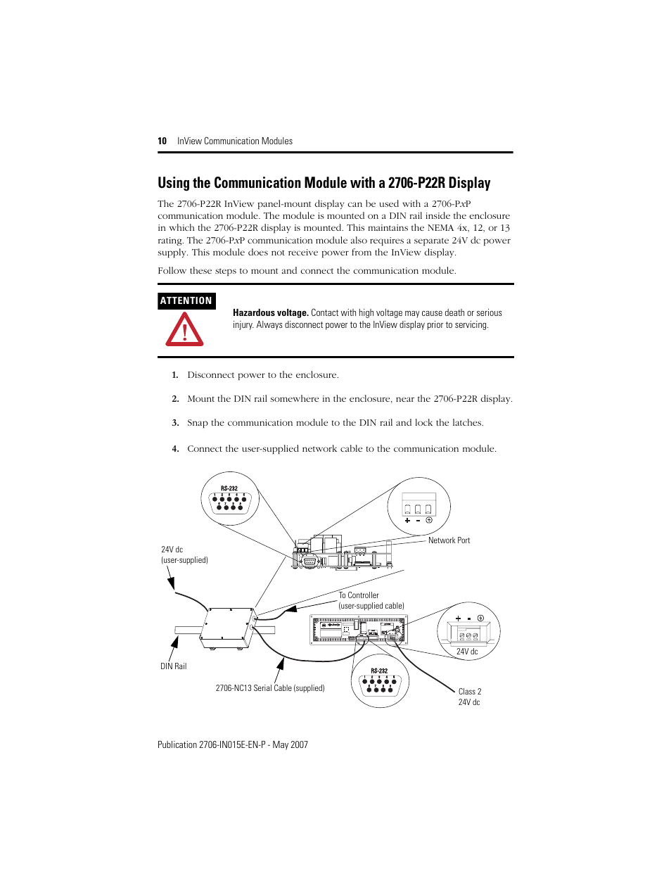 Rockwell Automation 2706-PxM_PxK_PxP InView Communication Module Installation User Manual | Page 10 / 12