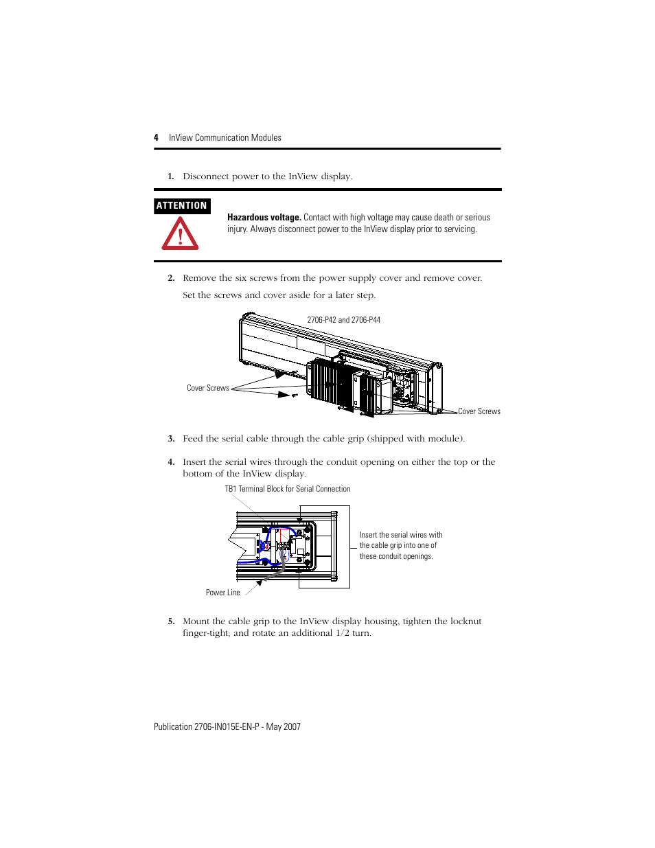 Rockwell Automation 2706-PxM_PxK_PxP InView Communication Module Installation User Manual | Page 4 / 12