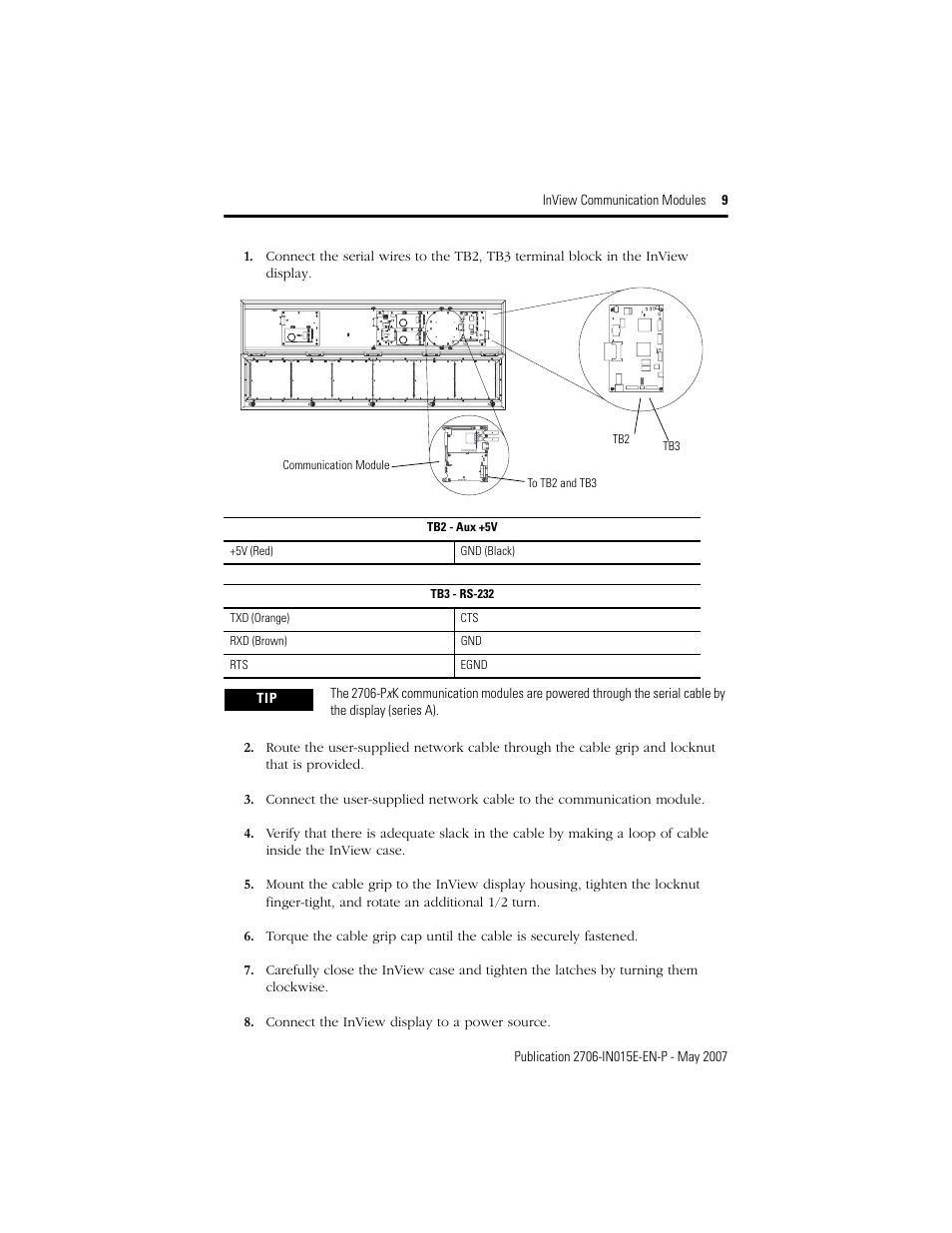 Rockwell Automation 2706-PxM_PxK_PxP InView Communication Module Installation User Manual | Page 9 / 12