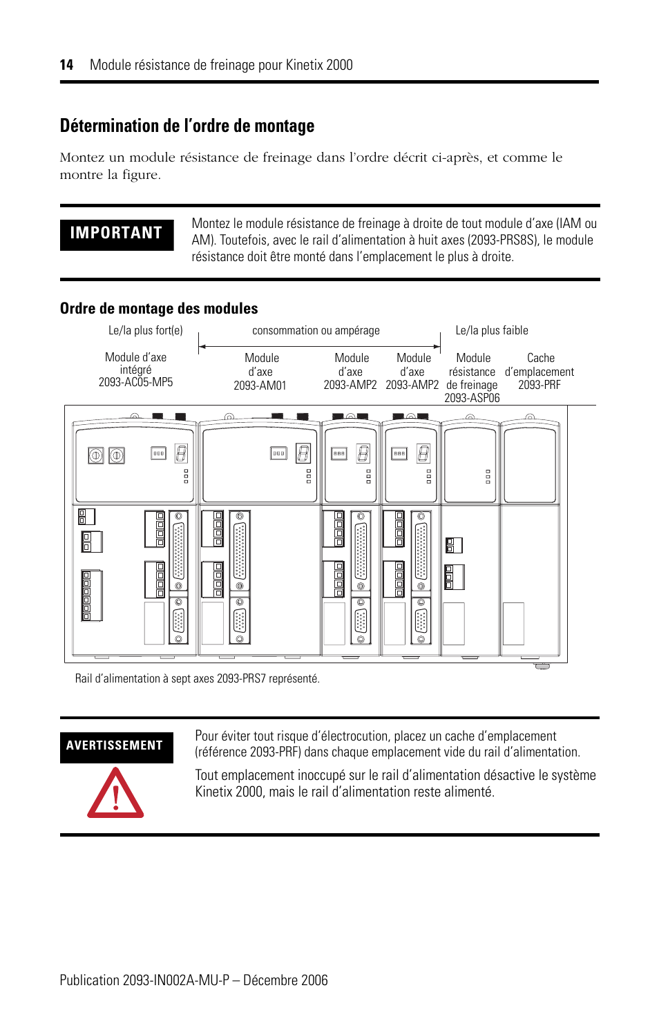 Détermination de l’ordre de montage | Rockwell Automation 2093-ASP06 Kinetix 2000 Shunt Module Installation Instructions User Manual | Page 14 / 80