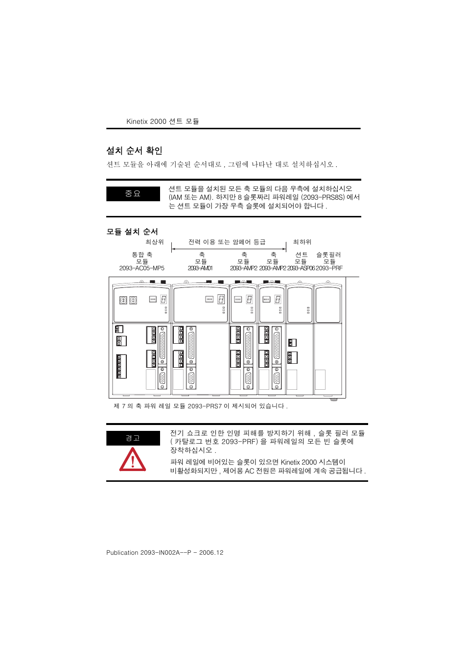 설치 순서 확인 | Rockwell Automation 2093-ASP06 Kinetix 2000 Shunt Module Installation Instructions User Manual | Page 56 / 80