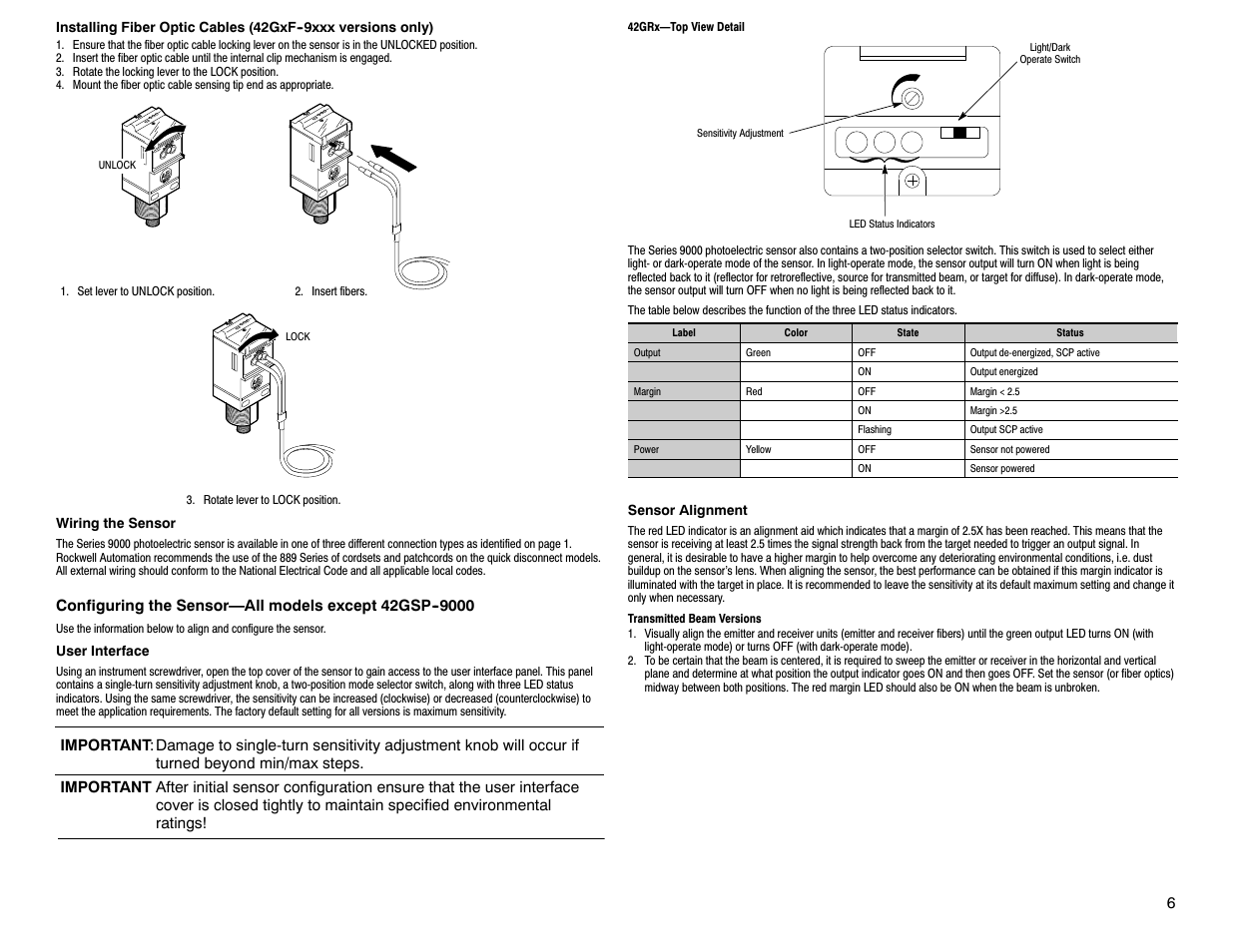 Rockwell Automation 9000 Series 9000 On/Off and Timing Photoelectric Sensors User Manual | Page 6 / 8