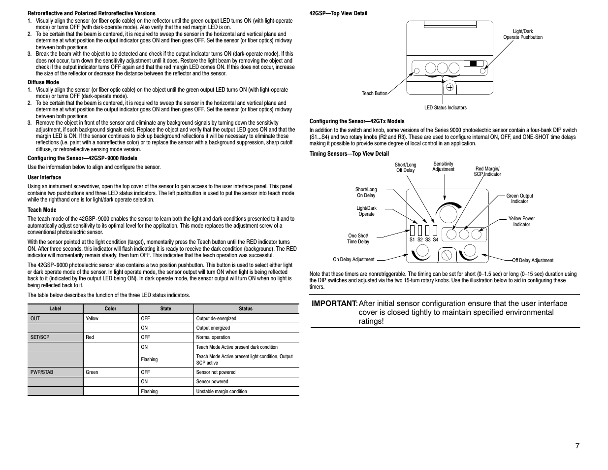 Rockwell Automation 9000 Series 9000 On/Off and Timing Photoelectric Sensors User Manual | Page 7 / 8
