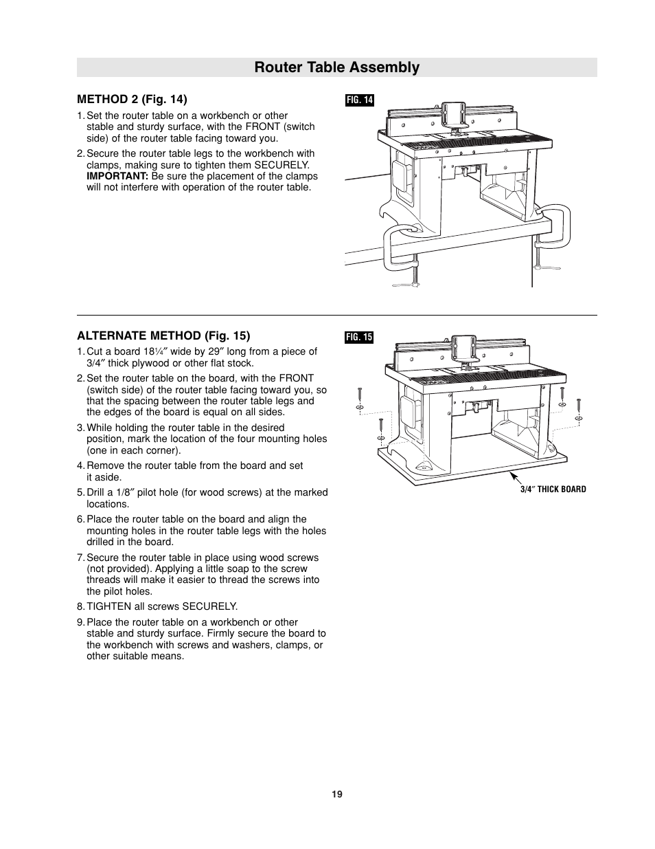 Router table assembly | Bosch RA1181 User Manual | Page 19 / 96