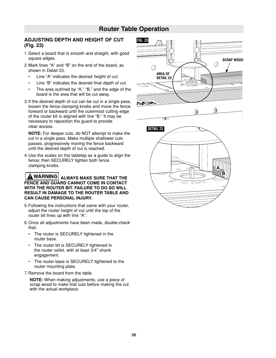 Router table operation | Bosch RA1181 User Manual | Page 26 / 96