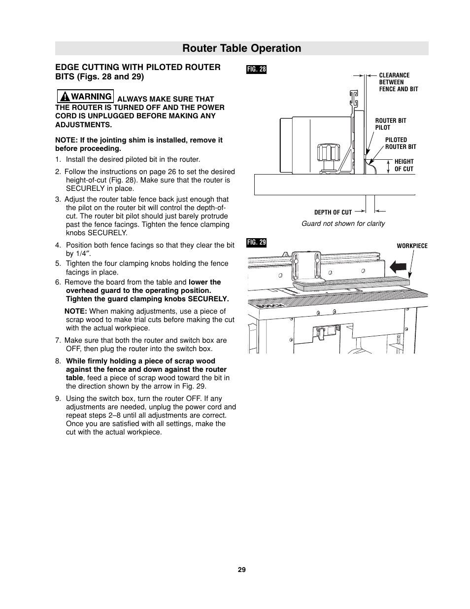 Router table operation | Bosch RA1181 User Manual | Page 29 / 96