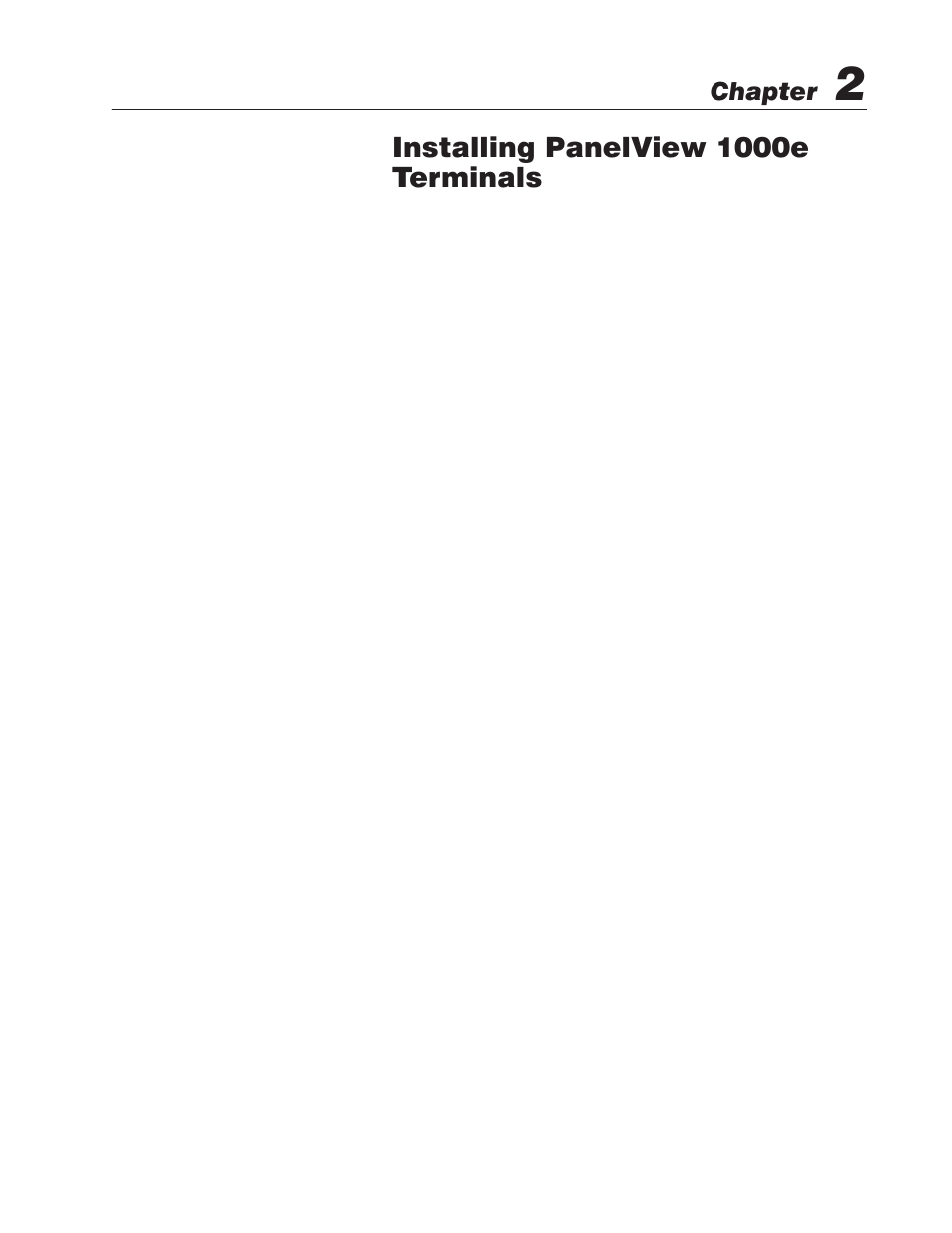 2 - installing panelview 1000e terminals, Overview, Installing panelview 1000e terminals | Chapter | Rockwell Automation 2711E-xxxx User Manual PanelView 1000e, 1200e 1400e User Manual | Page 32 / 207