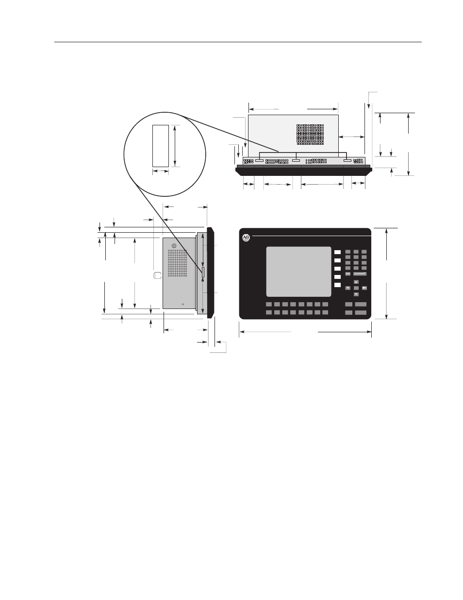Panelview 1000e terminal dimensions | Rockwell Automation 2711E-xxxx User Manual PanelView 1000e, 1200e 1400e User Manual | Page 34 / 207