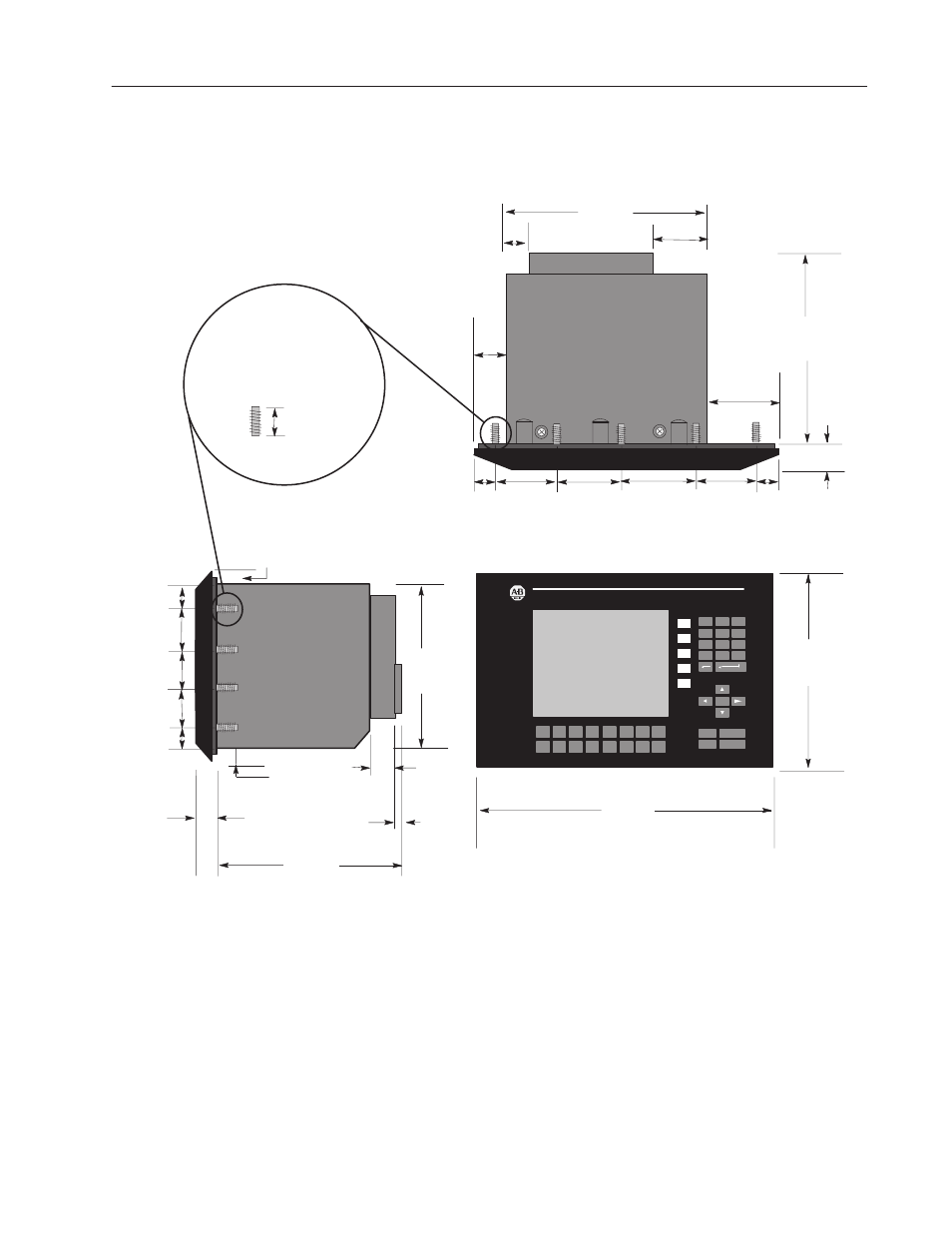 Panelview 1400e terminal dimensions | Rockwell Automation 2711E-xxxx User Manual PanelView 1000e, 1200e 1400e User Manual | Page 70 / 207