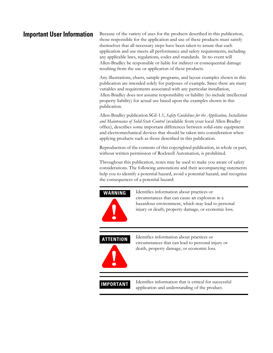 Important user information | Rockwell Automation 6185-F RAC6185 Industrial Flat Panel Monitors User Manual User Manual | Page 2 / 52