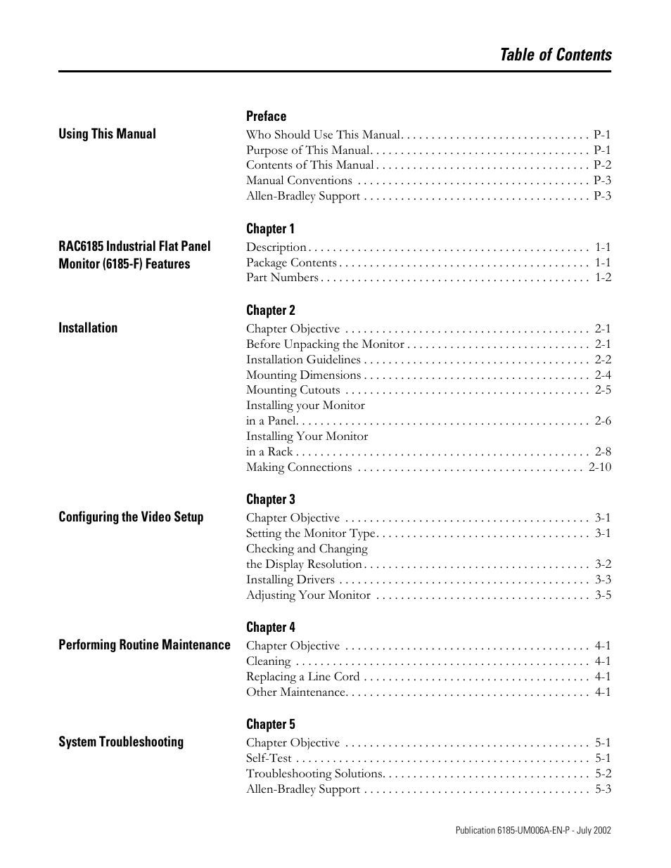 Rockwell Automation 6185-F RAC6185 Industrial Flat Panel Monitors User Manual User Manual | Page 3 / 52