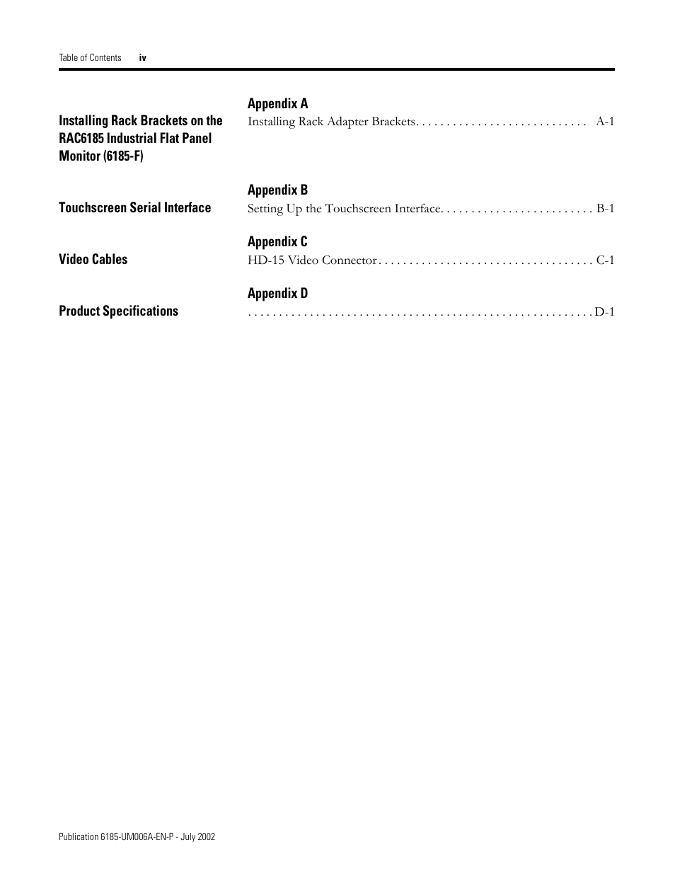 Rockwell Automation 6185-F RAC6185 Industrial Flat Panel Monitors User Manual User Manual | Page 4 / 52