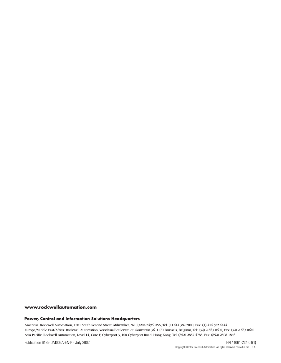 Back cover | Rockwell Automation 6185-F RAC6185 Industrial Flat Panel Monitors User Manual User Manual | Page 52 / 52
