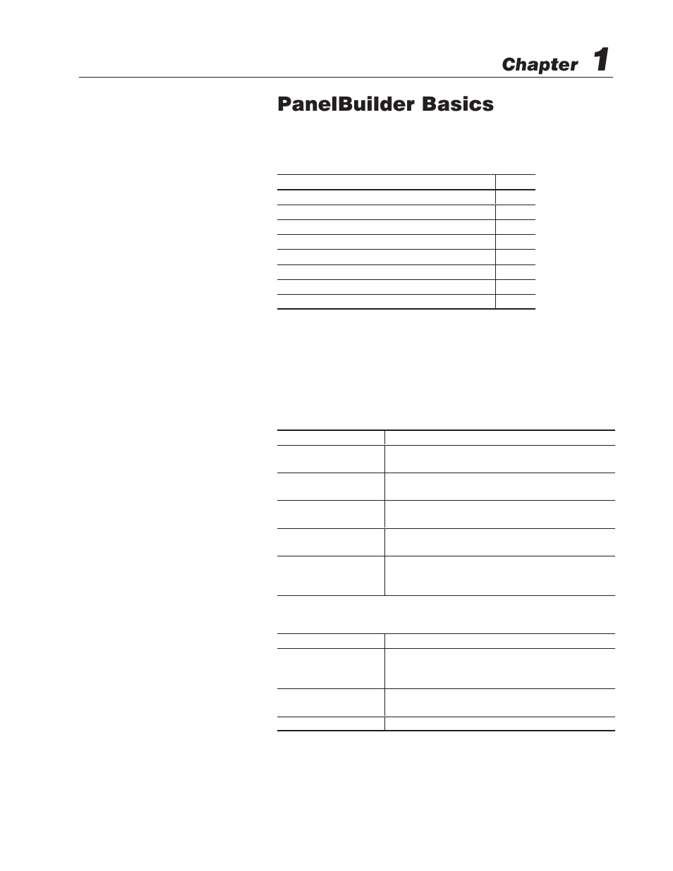 1 - panelbuilder basics, Chapter objectives, Windows environment | Panelbuilder basics, Chapter, Chapter objectives windows environment | Rockwell Automation 2711 PanelBuilder Software Getting Started User Manual | Page 13 / 110