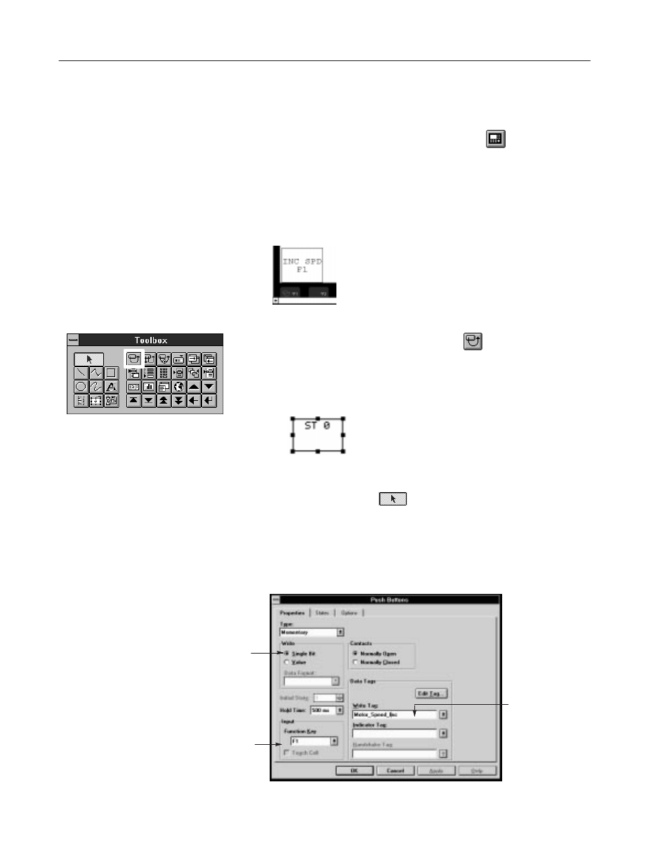 Creating the motor speed screen | Rockwell Automation 2711 PanelBuilder Software Getting Started User Manual | Page 60 / 110