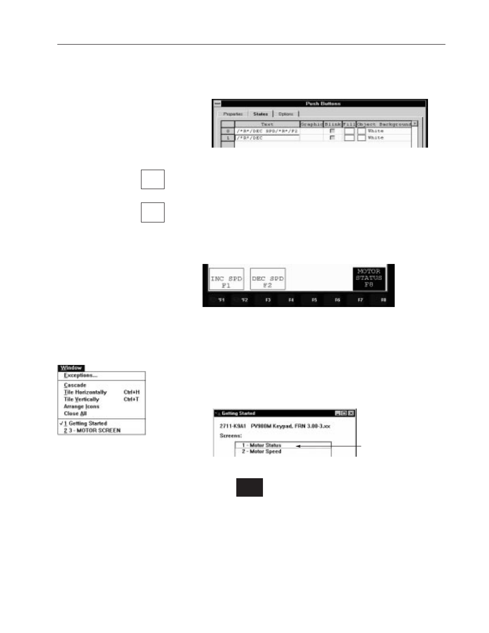 Creating the motor status screen button | Rockwell Automation 2711 PanelBuilder Software Getting Started User Manual | Page 63 / 110
