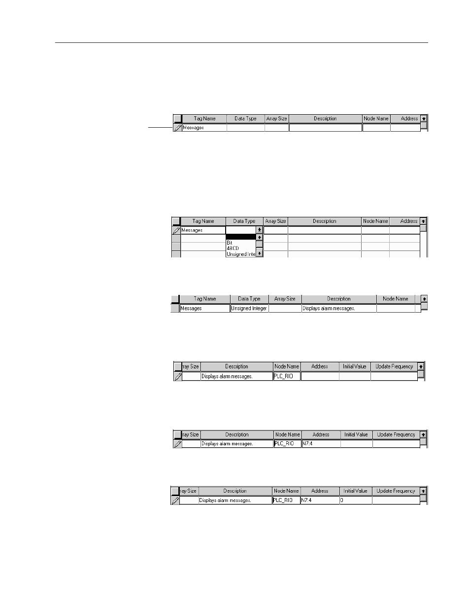 Entering the tags | Rockwell Automation 2711 PanelBuilder Software Getting Started User Manual | Page 86 / 110