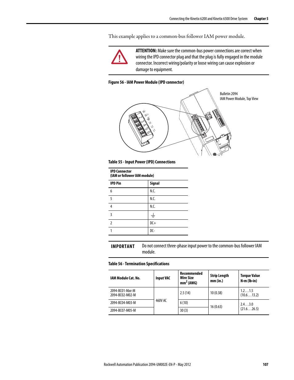 Rockwell Automation 2094-EN02D-M01-Sx Kinetix 6200 and Kinetix 6500 Modular Multi-axis Servo Drives User Manual User Manual | Page 107 / 290