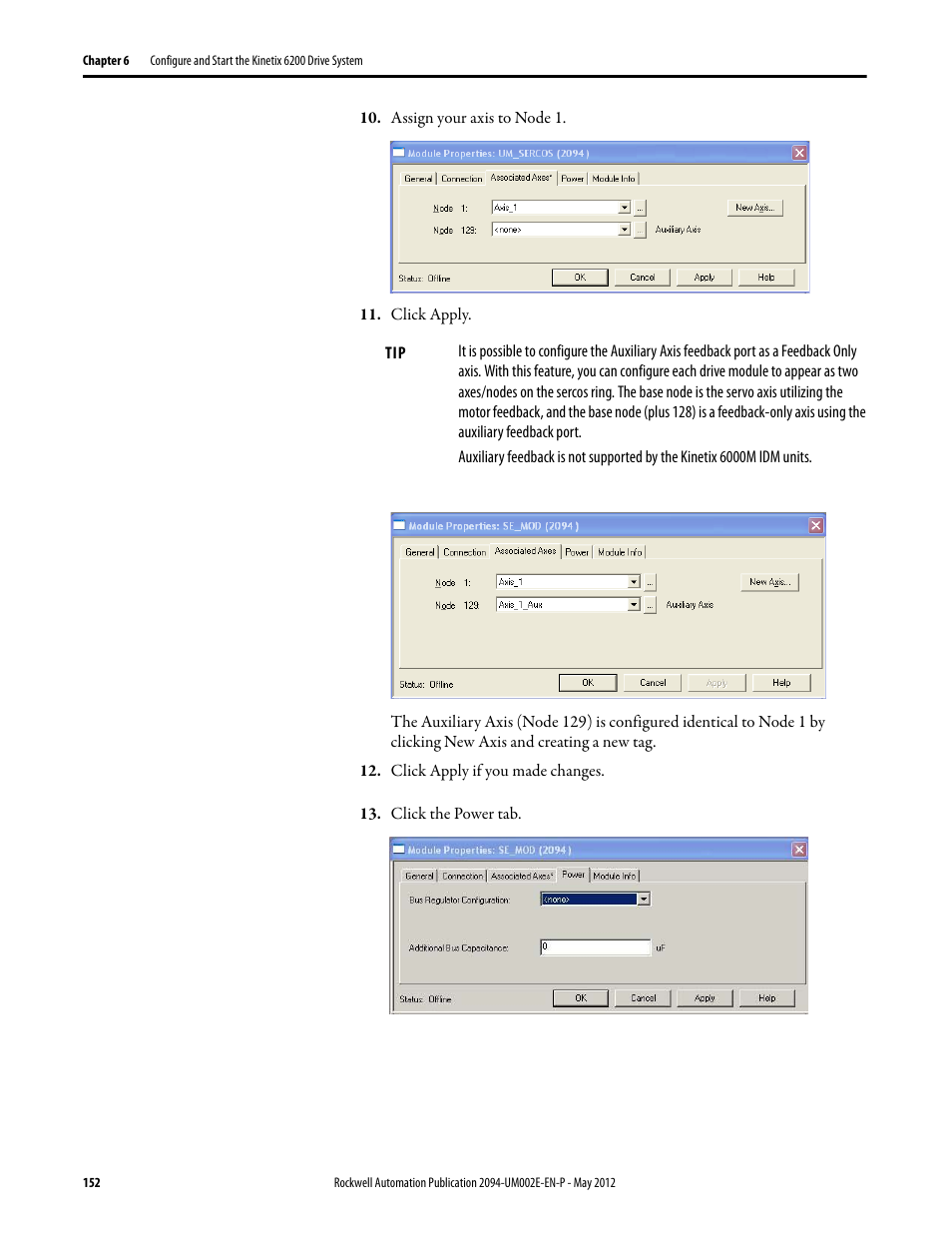 Rockwell Automation 2094-EN02D-M01-Sx Kinetix 6200 and Kinetix 6500 Modular Multi-axis Servo Drives User Manual User Manual | Page 152 / 290