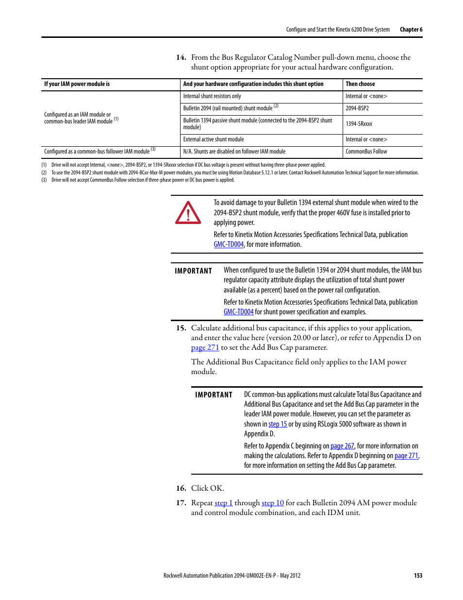 Rockwell Automation 2094-EN02D-M01-Sx Kinetix 6200 and Kinetix 6500 Modular Multi-axis Servo Drives User Manual User Manual | Page 153 / 290