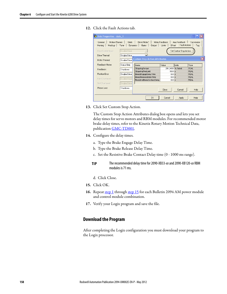 Download the program | Rockwell Automation 2094-EN02D-M01-Sx Kinetix 6200 and Kinetix 6500 Modular Multi-axis Servo Drives User Manual User Manual | Page 158 / 290