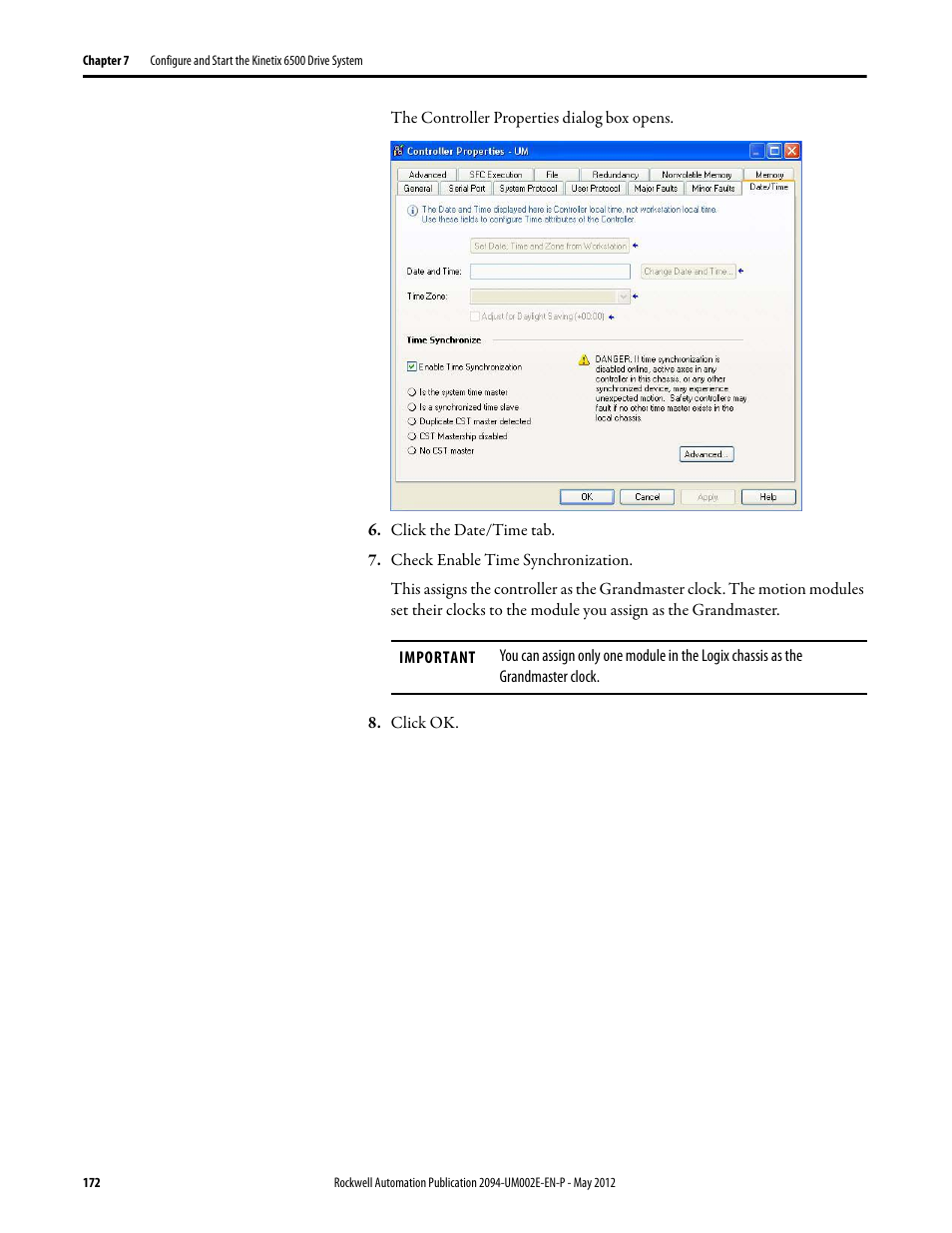 Rockwell Automation 2094-EN02D-M01-Sx Kinetix 6200 and Kinetix 6500 Modular Multi-axis Servo Drives User Manual User Manual | Page 172 / 290