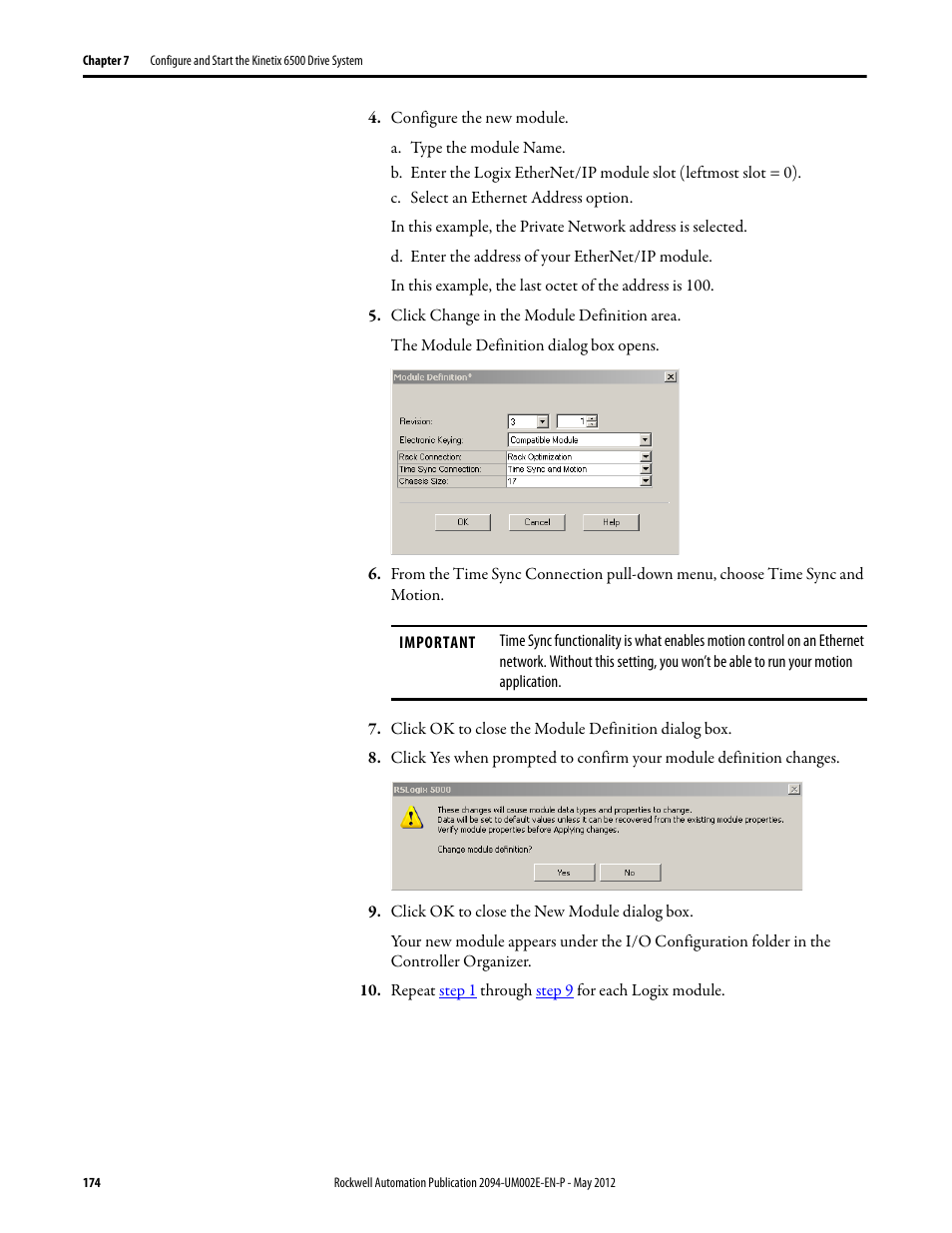 Rockwell Automation 2094-EN02D-M01-Sx Kinetix 6200 and Kinetix 6500 Modular Multi-axis Servo Drives User Manual User Manual | Page 174 / 290