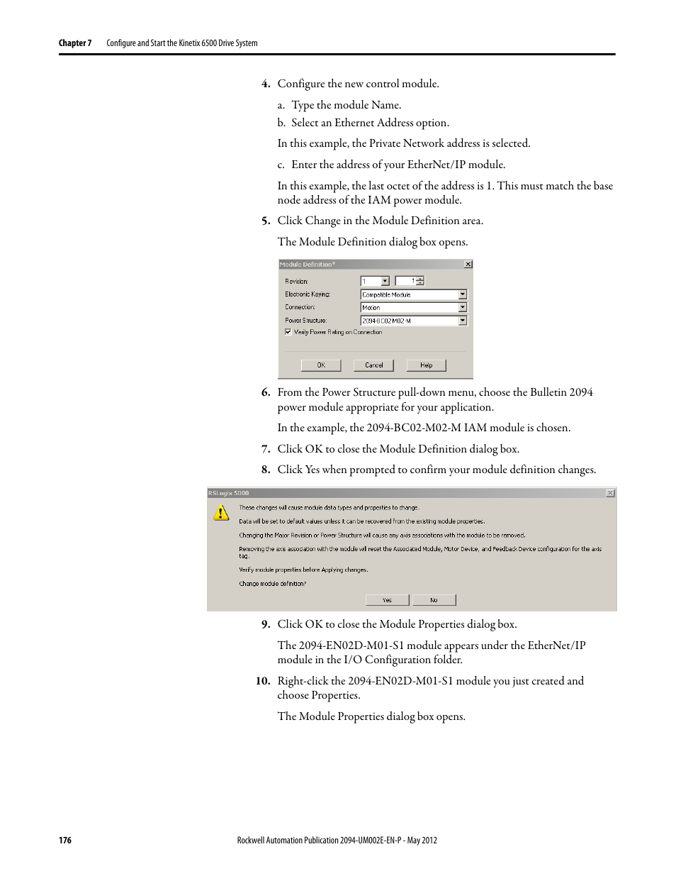 Rockwell Automation 2094-EN02D-M01-Sx Kinetix 6200 and Kinetix 6500 Modular Multi-axis Servo Drives User Manual User Manual | Page 176 / 290