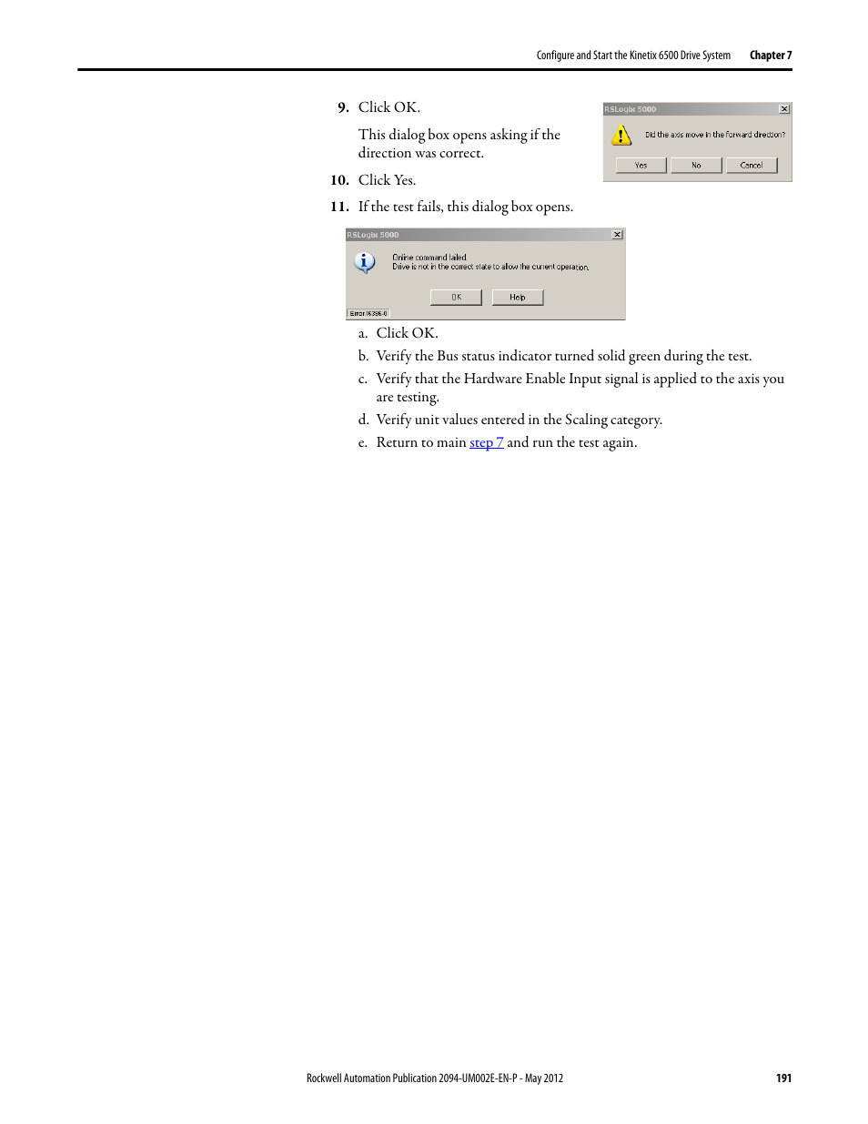 Rockwell Automation 2094-EN02D-M01-Sx Kinetix 6200 and Kinetix 6500 Modular Multi-axis Servo Drives User Manual User Manual | Page 191 / 290