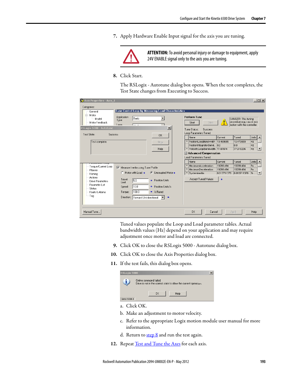 Rockwell Automation 2094-EN02D-M01-Sx Kinetix 6200 and Kinetix 6500 Modular Multi-axis Servo Drives User Manual User Manual | Page 193 / 290