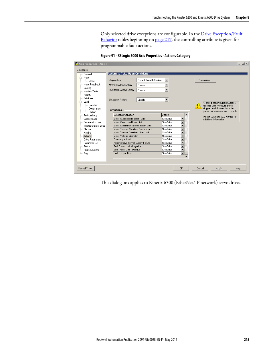 Rockwell Automation 2094-EN02D-M01-Sx Kinetix 6200 and Kinetix 6500 Modular Multi-axis Servo Drives User Manual User Manual | Page 215 / 290