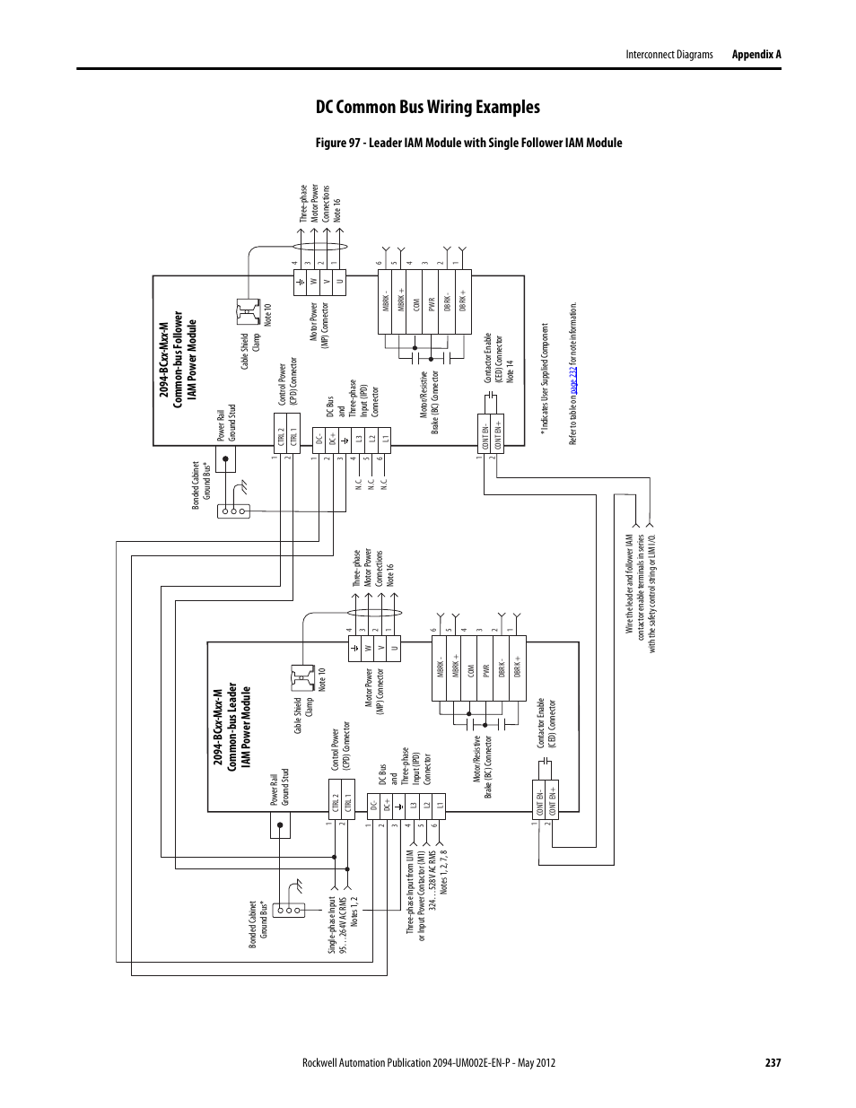 Dc common bus wiring examples | Rockwell Automation 2094-EN02D-M01-Sx Kinetix 6200 and Kinetix 6500 Modular Multi-axis Servo Drives User Manual User Manual | Page 237 / 290