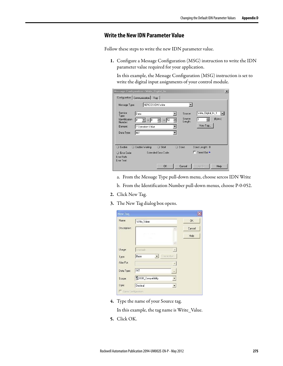 Write the new idn parameter value | Rockwell Automation 2094-EN02D-M01-Sx Kinetix 6200 and Kinetix 6500 Modular Multi-axis Servo Drives User Manual User Manual | Page 275 / 290