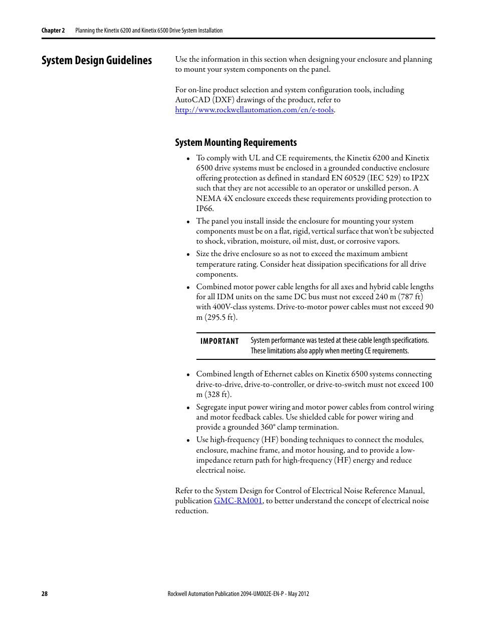 System design guidelines, System mounting requirements | Rockwell Automation 2094-EN02D-M01-Sx Kinetix 6200 and Kinetix 6500 Modular Multi-axis Servo Drives User Manual User Manual | Page 28 / 290