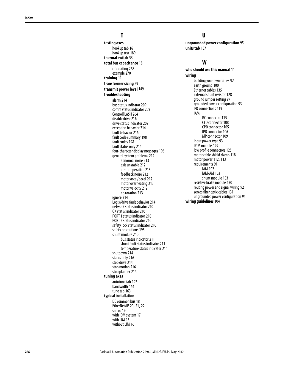 Rockwell Automation 2094-EN02D-M01-Sx Kinetix 6200 and Kinetix 6500 Modular Multi-axis Servo Drives User Manual User Manual | Page 286 / 290