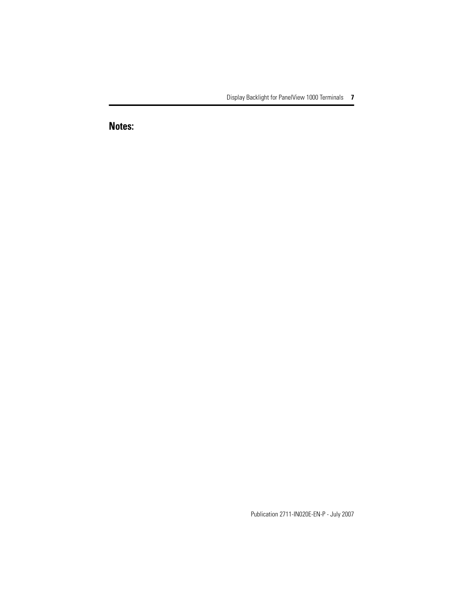Rockwell Automation 2711-NL7_NL9_NL10 Display Backlight for PanelView 1000 (Series C) User Manual | Page 7 / 8