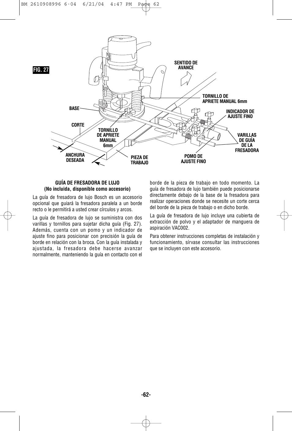 Bosch 1617EVSPK User Manual | Page 62 / 68