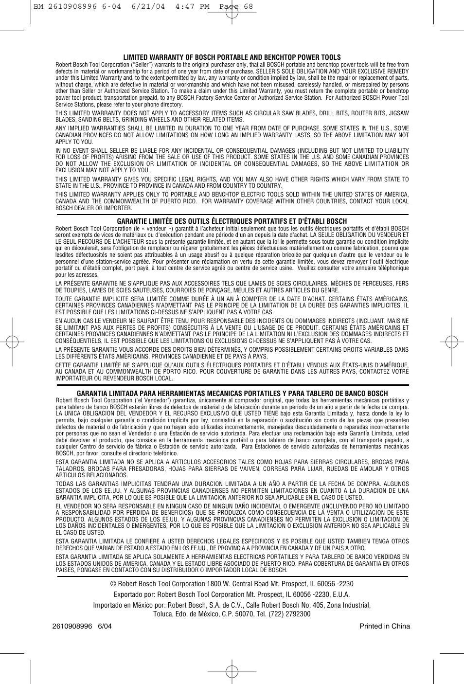 Bosch 1617EVSPK User Manual | Page 68 / 68