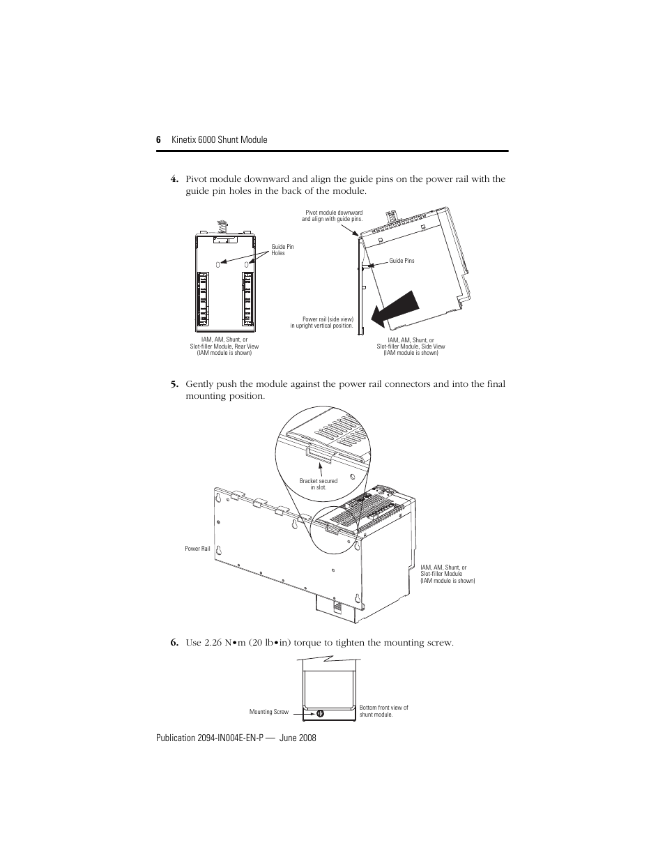 Rockwell Automation 2094-BSP2 Kinetix 6000 Shunt Module Installation Instructions User Manual | Page 6 / 12