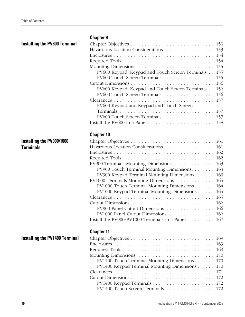 Rockwell Automation 2711 Standard PanelView Operator Terminal User Manual User Manual | Page 10 / 292