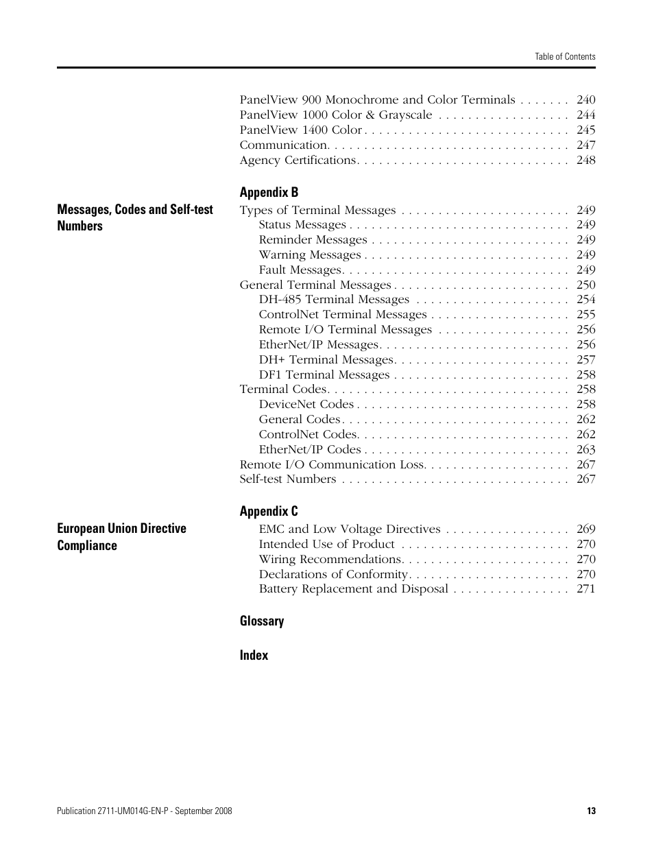 Rockwell Automation 2711 Standard PanelView Operator Terminal User Manual User Manual | Page 13 / 292