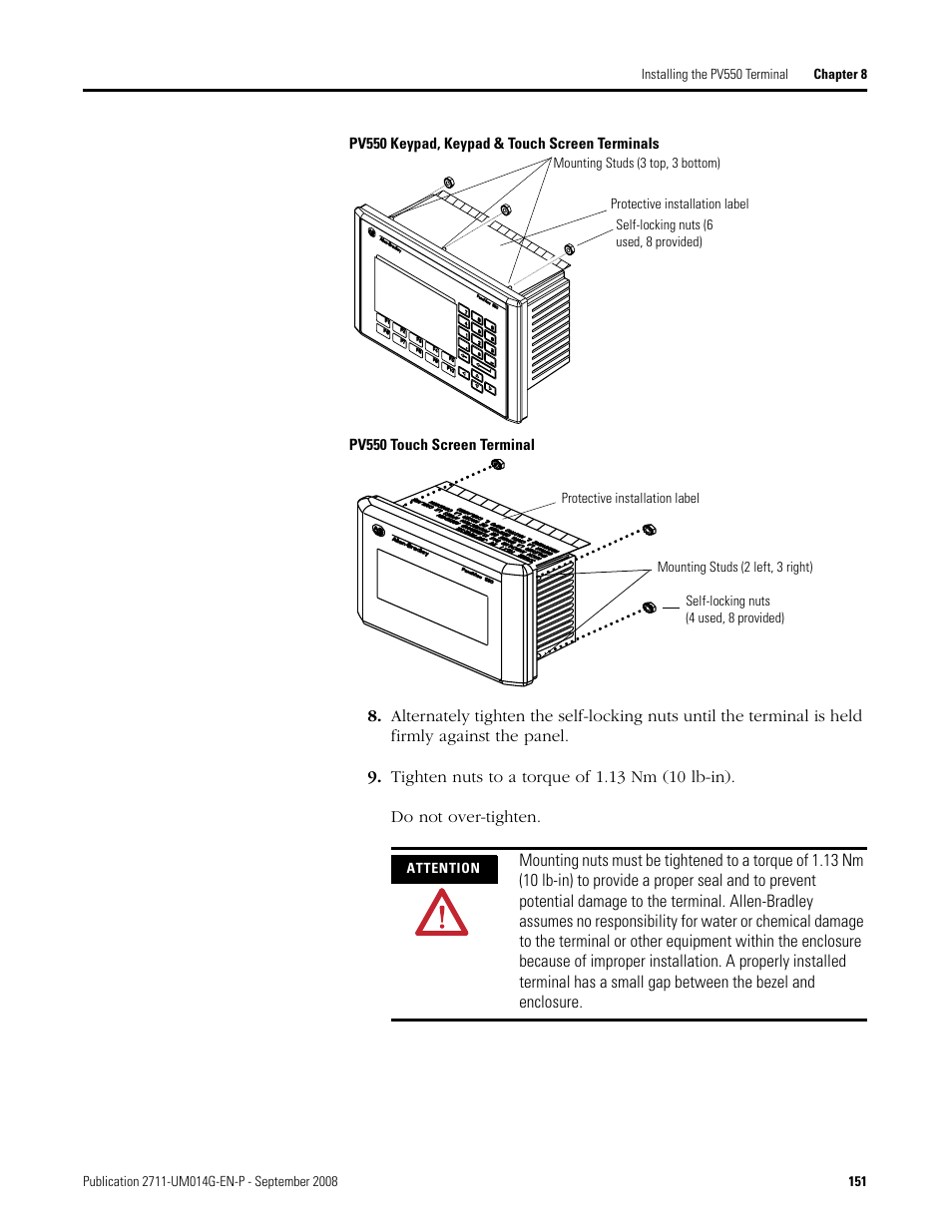 Rockwell Automation 2711 Standard PanelView Operator Terminal User Manual User Manual | Page 151 / 292