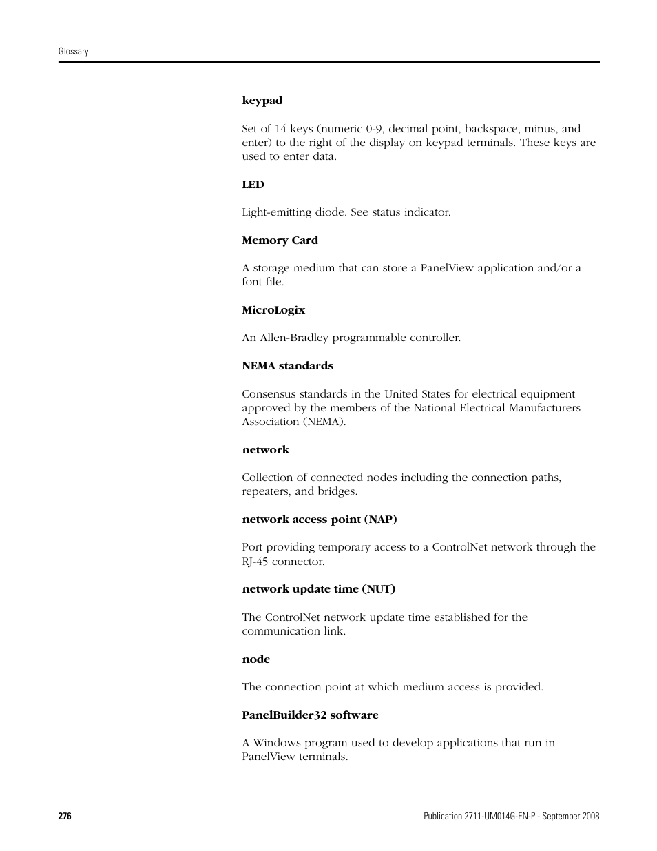 Rockwell Automation 2711 Standard PanelView Operator Terminal User Manual User Manual | Page 276 / 292